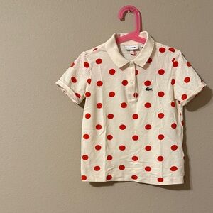 Worn once Lacoste Kids' Polo with Red Dots cute!